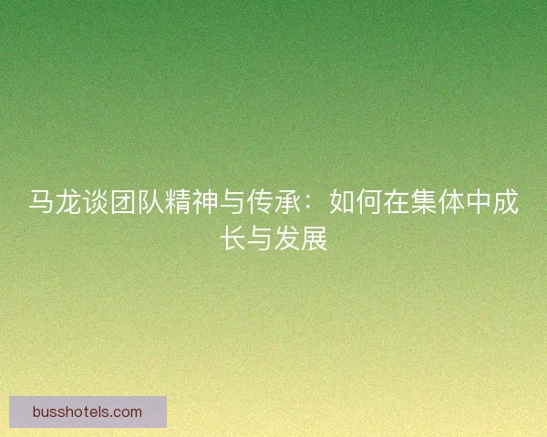 马龙谈团队精神与传承：如何在集体中成长与发展
